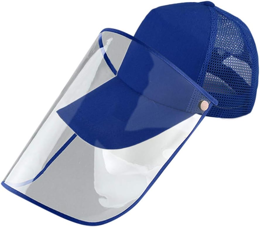 BBesty Flip-up Protective Safety Face Shield Removable Full Cover Dustproof Waterproof Baseball Hat Splashing Proof Anti Pollution Removable Clear Visor Outdoor Facial Cover