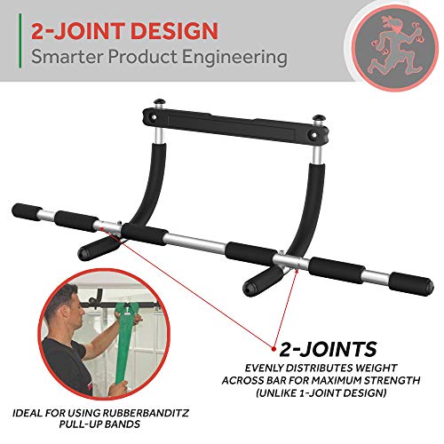 Rubberbanditz Doorway Pull Up Bar | Doorframe Chin-Up & Pull-Up Bar for Home Fitness, Workout, Gym + Free eBook
