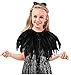 L'VOW Fashion Kids Feather Capes Stole Shawl Iridescent for Game Party Hallowmas (Black)