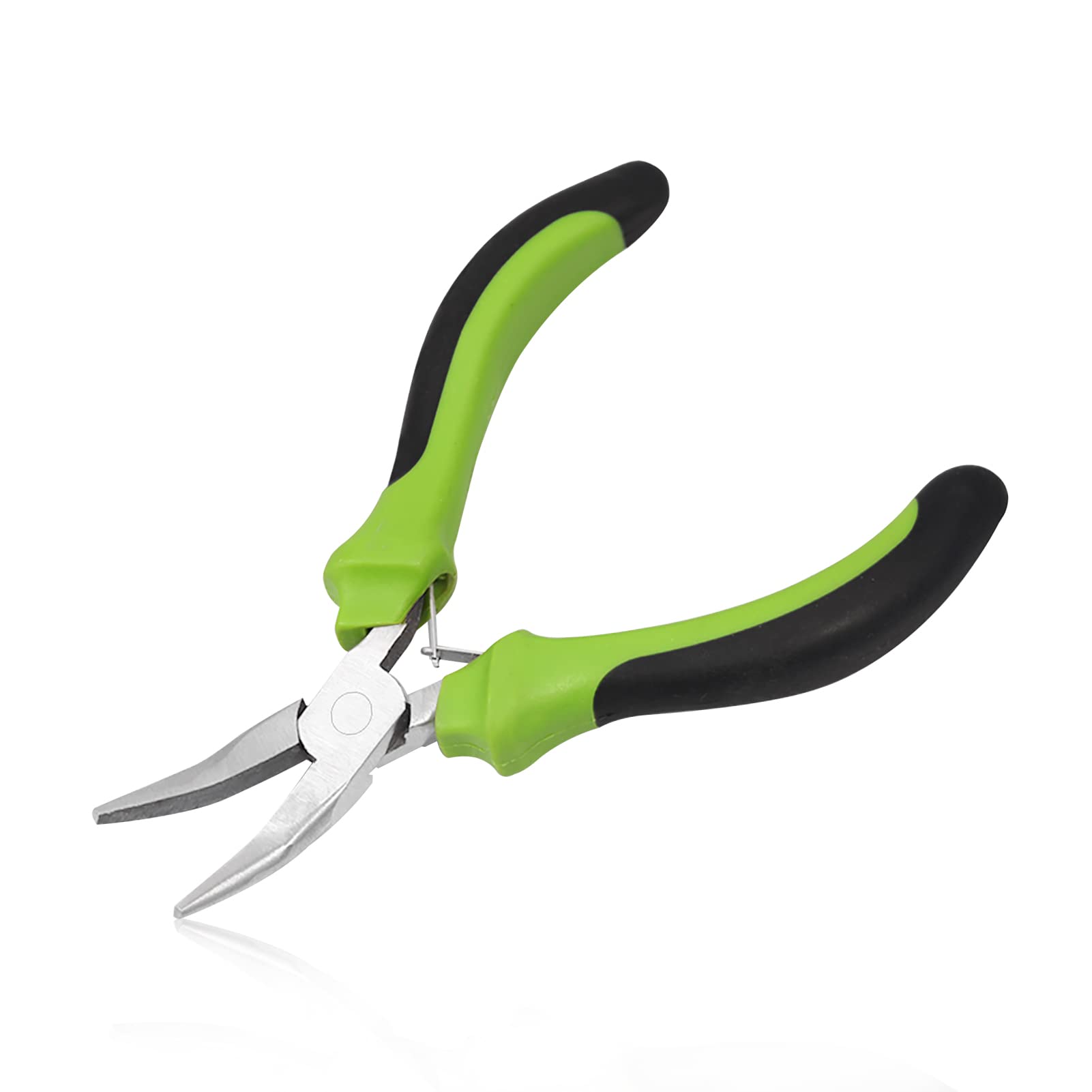 LEONTOOL 5 Inch Bent Chain Nose Pliers Mini Bent Nose Pliers Smooth Jaw Mini Jewelry Beading Making Tool Jewelry Making Handcraft Making Product Repair for Jewelry Making Crafting