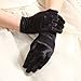 Black Satin Gloves Wrist Length For Ladies (Black)