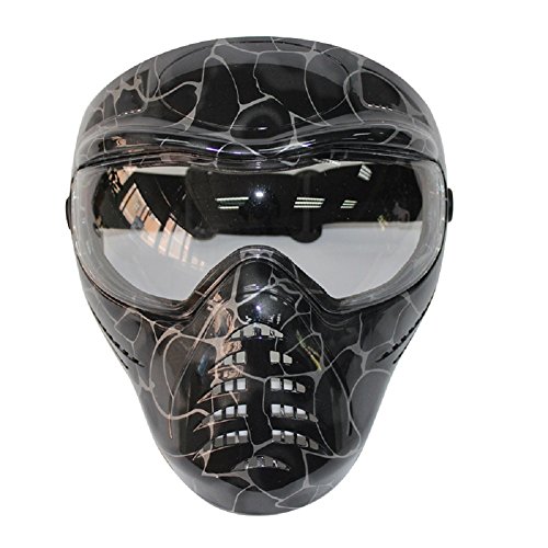 Airsoft Mask,YASHALY Military Tactical Full Face Mask with Goggles Eyes Protection Paintball Accessory for Party Cosplay CS War Game Halloween Hunting (Black)