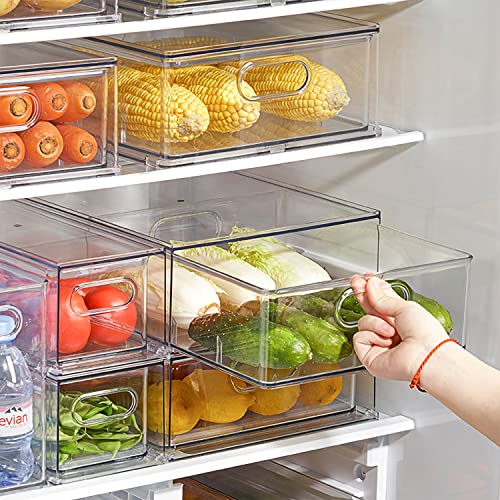MineSign Set of 6 Stackable Refrigerator Organizer Bins PullOut