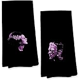 Giosve Frankenstein and Bride Gothic Couple Kitchen Towels, Dark Academia Horror Monster Movie Hand Towels for Bathroom, Vintage Purple Spooky Dish Tea Towels for Home Bar Kitchen, 16x24 Inch