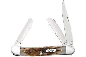 Case XX WR Pocket Knife Medium Stockman, Amber Bone Handle, Stainless Steel Blades, Length Closed: 3 5/8 Inches