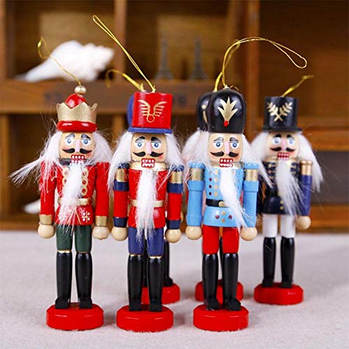 Per Newly 6PCS Wooden Soldier Christmas Nutcracker Puppet Doll Set Decoration Figurine Gift Box Ornament Decorative Toys Set - Thumbnail 3