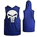 GZXISI Mens Skull Print Stringer Bodybuilding Gym Tank Tops Workout Fitness Vest (Large, 2 Pack:Black Hoodie,Blue Hoodie)