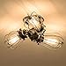 moonkist Vintage Ceiling Light Industrial Rotatable Semi-Flush Mount Ceiling Light Metal Lamp Fixtures Painted Finish (with 3 Light) (Silver)