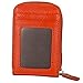 Noedy RFID Blocking Credit Card Case Organizer Genuine Leather Zip-Around Security Wallet Orange