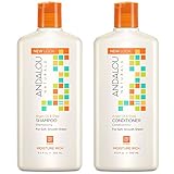 Andalou Naturals Argan Oil and Shea Moisture Rich Shampoo and Conditioner Bundle with Aloe Vera Extract, Jojoba Oil, and Argan Oil for Hair for Men and Women, 11.5 Ounce. Each