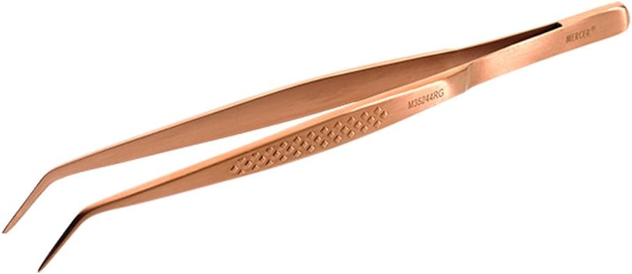 Mercer Culinary Fine Tip Curved Precision Plus Chef Plating Tong, 6-1/8 Inch, Rose Gold