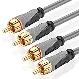TNP Premium 2RCA Stereo Audio Cable (35 Feet) - Dual Composite RCA Male Connector Plug M/M 2 Channel (Right and Left) Gold Plated Dual Shielded 2RCA to 2RCA Wire Cord
