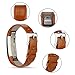 Vancle Fitbit Alta (HR) Band / Fitbit Alta HR 2017 Leather Wristband Adjustable Replacement Accessories Strap with Buckle for Fit bit Alta (Orange Brown)