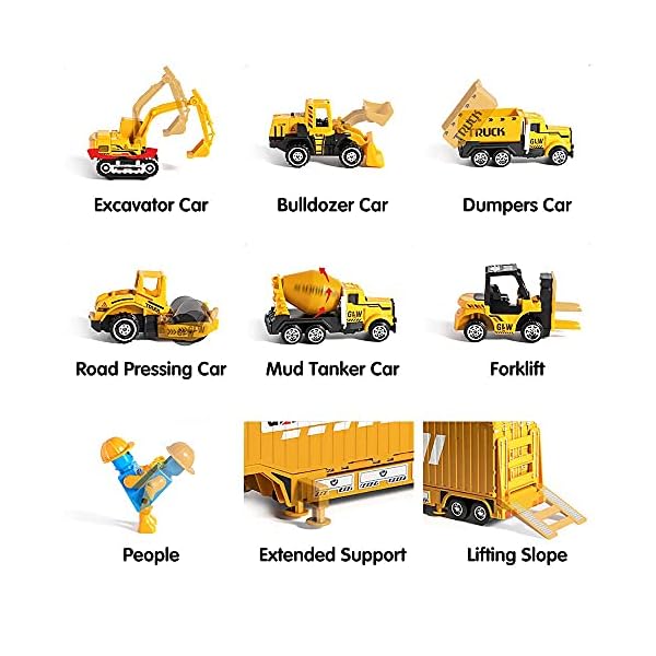 OR OR TU Construction Truck Car Toy Set for Boys with Sounds Lights Effects Kids Engineering Vehicle Playset Crane…