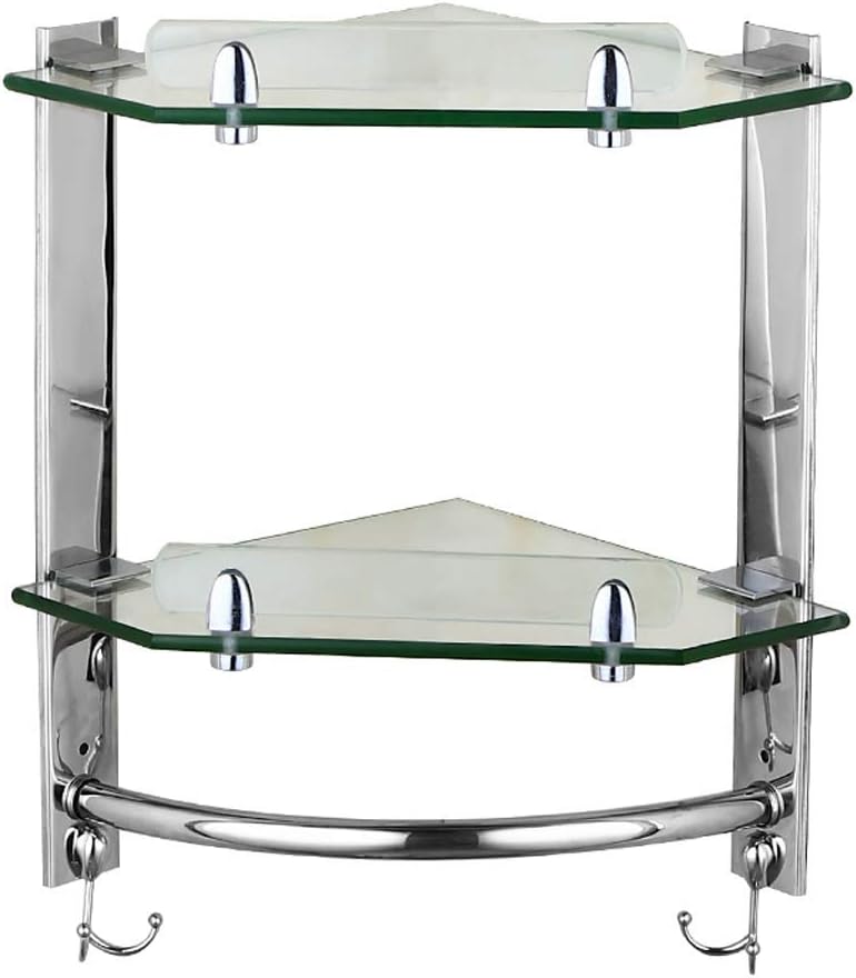 CHOUCHOU Flower Stand Bathroom Corner Shelf Wall Hanging Glass Racks Shower Room