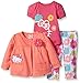 Hello Kitty Baby Girls' 3 Piece Set-Bodysuit, Legging, Sweater, Dark Pink, 6-9 Months