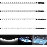 Vbakor Boat Led Strip Lights, 12V 4 Pcs 24'' White Boat Interior Light | Super Bright Waterproof Marine Led Lights Strip for Pontoon Fishing Boat Yacht Kayak Sailboat