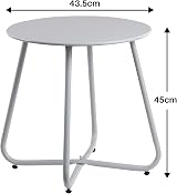 HollyHOME Outdoor Round Side Table Grey Weather Resistant 23Kg Capacity view 7