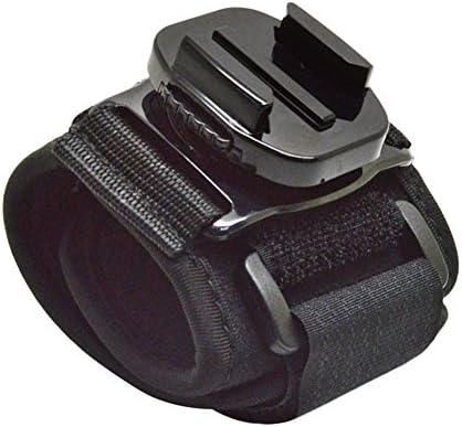 360 Degree Rotation Glove Style Band Wrist Strap Mount Strip Belt with Screw for GoPro Hero 1/2/3/3+/4/5,SJ4000/SJ5000,Xiaomi and other cameras-Large Size, Black