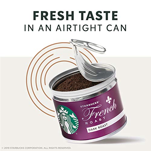 Starbucks Dark Roast Fresh Brew Ground Coffee Cans — French Roast, 8