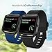 Fitbit Blaze Bands Large, JAKPAS 2PCS Silicone Replacement Bands with Black Frame for Fitbit Blaze Smart Fitness Watch (Black & Blue)