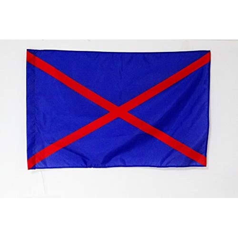 AZ FLAG - Karting blue flag with a red saltire Flag - 2x3 Ft - racing Banner with Sleeve - 100% Polyester - Fade Resistant - Vivid Colors - 2' x 3' Feet - 90x60 Cm