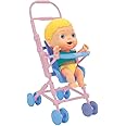 Cicciobello - Amicicci CC018000 Giochi Preziosi Pushchair with Figure, Walking Cicciobello with his Pushchair, Feeding Set and Nappy for Girls from 3 Years