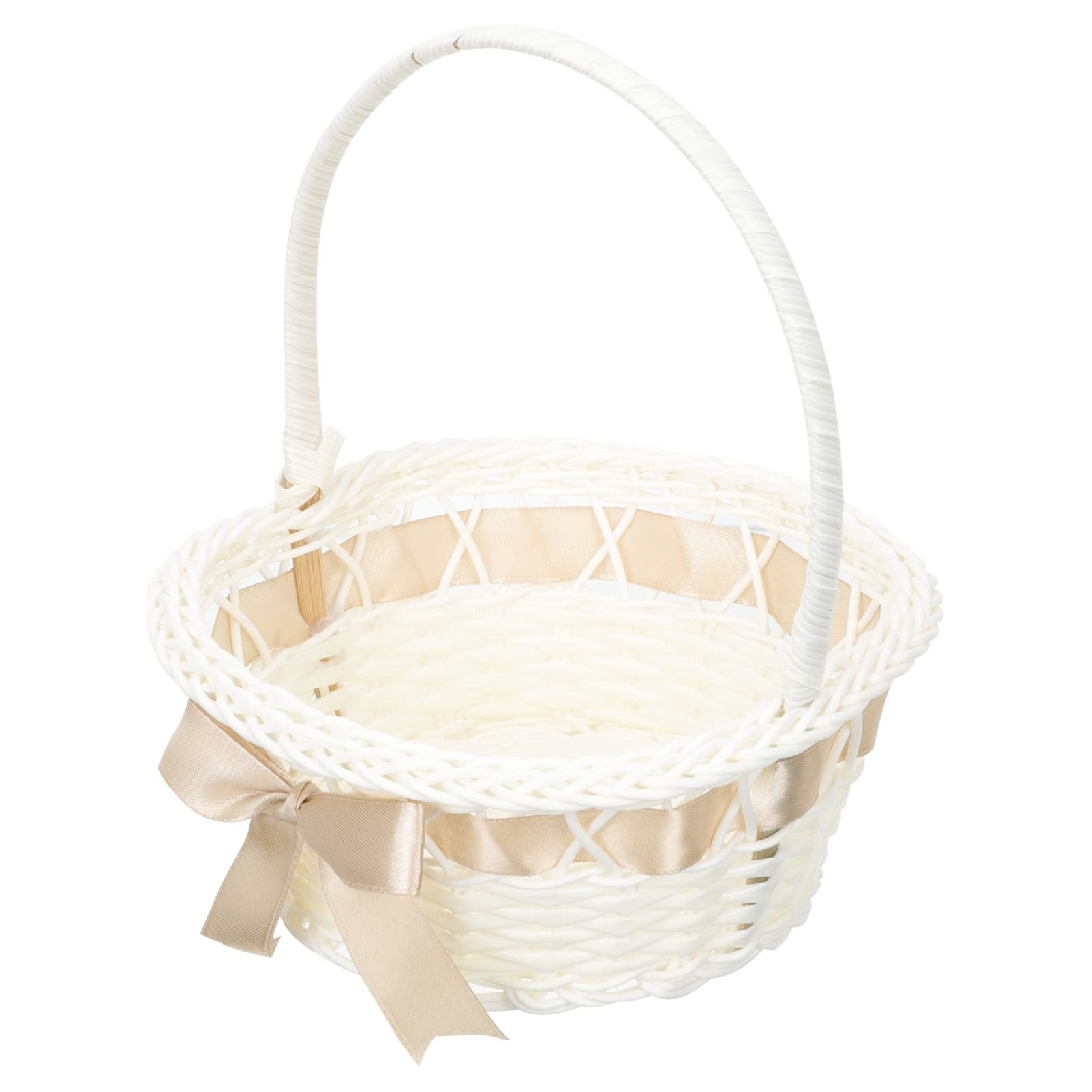 Photo 1 of STOBOK Wedding Girl Basket,Wicker Rattan Girl Basket for Wedding Handwoven Small Basket with Handle for Home Wedding Decorations, Photo Props