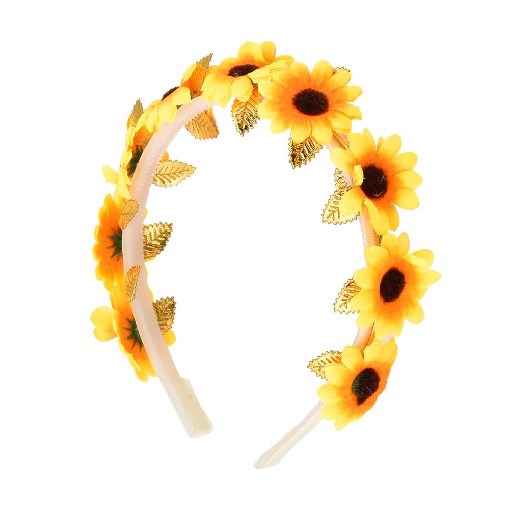 Photo 1 of Guqqeuc Sunflower Hairband for Girls - Summer Wedding Hair Accessories, Adjustable Size - 1 Count