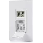 DEWENWILS 7 Day Programmable in Wall Digital Timer Switch for Lights, Fans | 7 ON/Off Settings, DST RND Mode,Single-Pole Programmable Light Switch Timer,15A/1875W,Neutral Required, ETL Listed