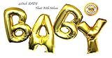 Large Gold Mylar Foil 40 Inch BABY Letter Balloon, Shiny Gold High Quality (Large)