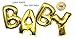 Large Gold 40 Inch Baby Letter for Baby Shower Decorations Balloon by PartyPlace, Shiny Gold High Quality Helium Baby Letter balloons