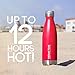Thermo Tank Insulated Stainless Steel Water Bottle - Ice Cold 36 Hours! Vacuum + Copper Technology - 17 Ounce (Deep Red, 17oz)