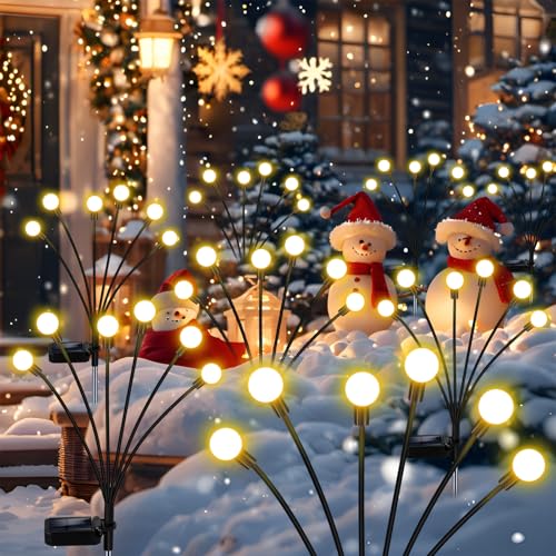ZFNN Solar Garden Lights Outdoor, 4 Pack Firefly Swaying Lights, Waterproof Garden Decor for Yard Patio Pathway Lawn, Gardening Gifts for Women Christmas Decoration