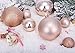 AMS 2.36''/60mm 24ct Christmas Balls Hollow Out Carved Tree Pendants Shatterproof Ornaments Seasonal Decorations for Wedding,Halloween,Party(Champagne)