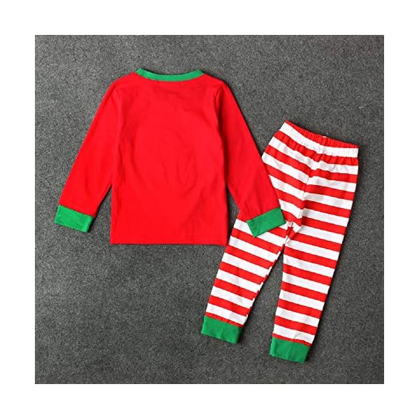 Kids Xmas Toddler Baby Boy Girl Deer Print Long Sleeve Shirt + Pants Christmas Outfit Clothes Set (Red, 3T) - Image 4