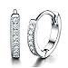 Sterling Silver Small Hoop Earrings for Women 13mm Hypoallergenic Cartilage Earrings Hoop Dainty Cubic Zirconia Cuff Huggie Earrings Helix Conch Earrings