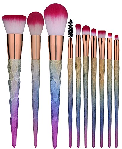 Bs-mall makeup brush set 10 pcs colorful eyeshadow lip …