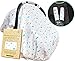 Leirai Carseat Canopy Set: Baby Stroller Cover + 2 Strap Covers for Newborn, 100% Cotton, Breathable, Boys and Girls, Babyshower Maternity Gift