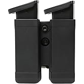 TACNEX Double Stack Magazine Holster for 9mm & .40 S&W - Compatible with Glock, Sig Sauer, S&W, H&K, Beretta - Self-Adjusting Retention - MOLLE/Belt Clip