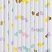 Fire and Creme Hearts Foiled Party Paper Straws Gold and Pastel Colors - Pack of 24