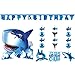 Shark Splash Party Decorations Supply Pack - Hanging Cutouts, Banner, and Centerpiece