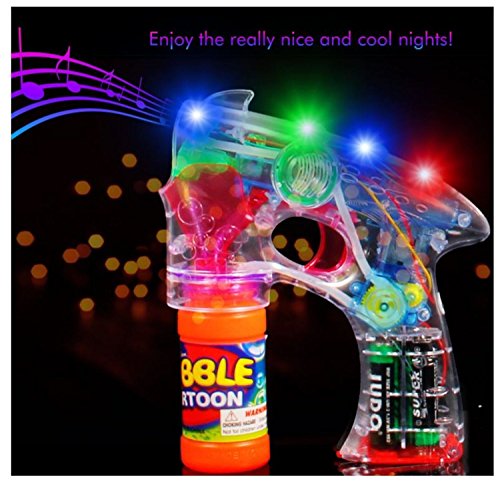 Bubble Blower Machine Light Up Bubble Gun Blaster, - Cool and Fun LED toy Blaster Bubble Gun Blower - Novelty & Gag Toys, Party Favor, Bag Stuffer, Giveaway, Gifts, (2 Light up Bubble Gun Blaster)