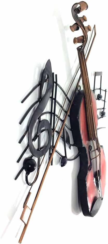 BWA New Contemporary Metal Wall Art Picture Or Sculpture - Violin Music Swirl, Red, 51L x 4W cm - Image 3