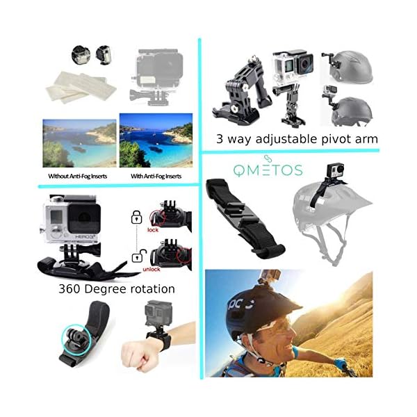 Qmetos 53 In 1 Sports Action Camera Accessories Essentials Kit For