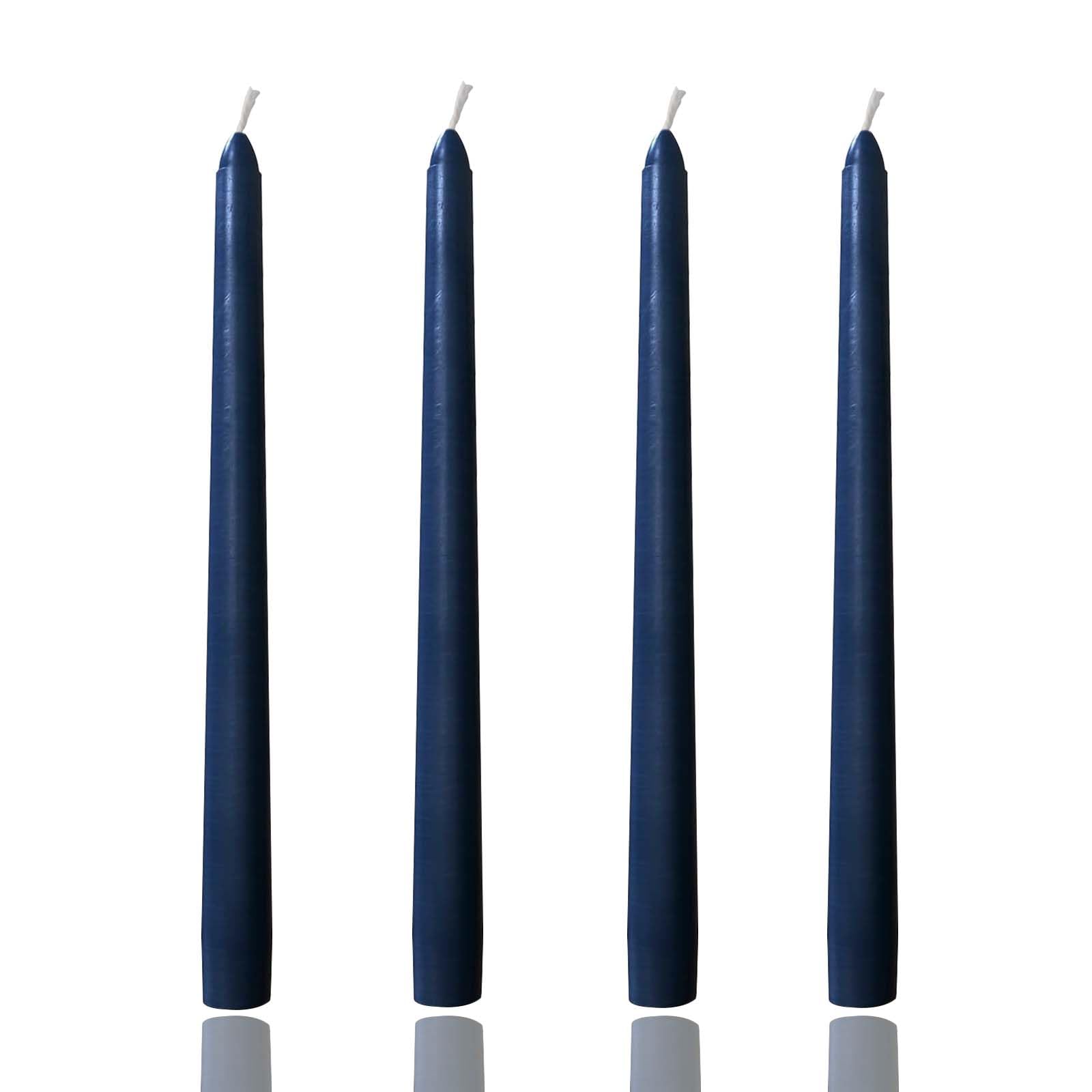 Photo 1 of 10 inch Dark Blue Taper Candles,Set of 4 Tapered Candle, Tall Candlesticks,Conical Stick Candles,Smokeless,Home Dinner, Party, Wedding, Halloween, Christmas (Dark Blue, 10inch)
