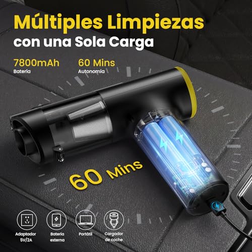 Zynet Cordless Handheld Vacuum Cleaner 28000Pa, Portable Mini Vacuum Cleaner for Car, Up to 60 Mins, 3 in 1 Vacuum/Blow/Inflate, LED Display and Green Light, Brushless Motor, Home, Office and Pet Hair