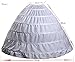 Wantdo Drawstring Wedding Bridal Petticoat 6 Hoops Larges Full 6-bone 1 Layer, One Size, White