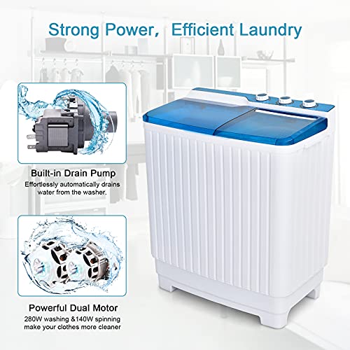 Giantex Portable Washing Machine SemiAutomatic, Twin Tub Washer and