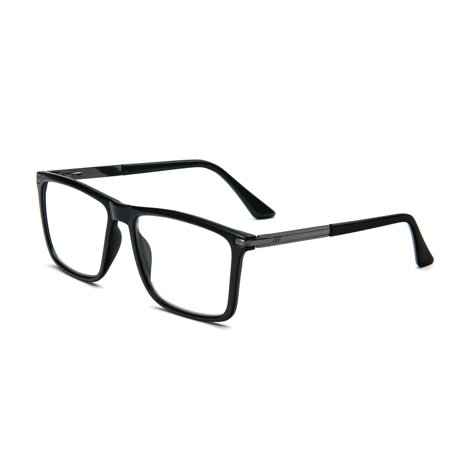 KoKoBin TR90 Reading Glasses, Blue Light Filter, Spring Hinge Metal Full Rim, Unisex, Black, 145 mm Frame Width, 55 mm Lens Width, 40 mm Lens Height, 140 mm Arm Length